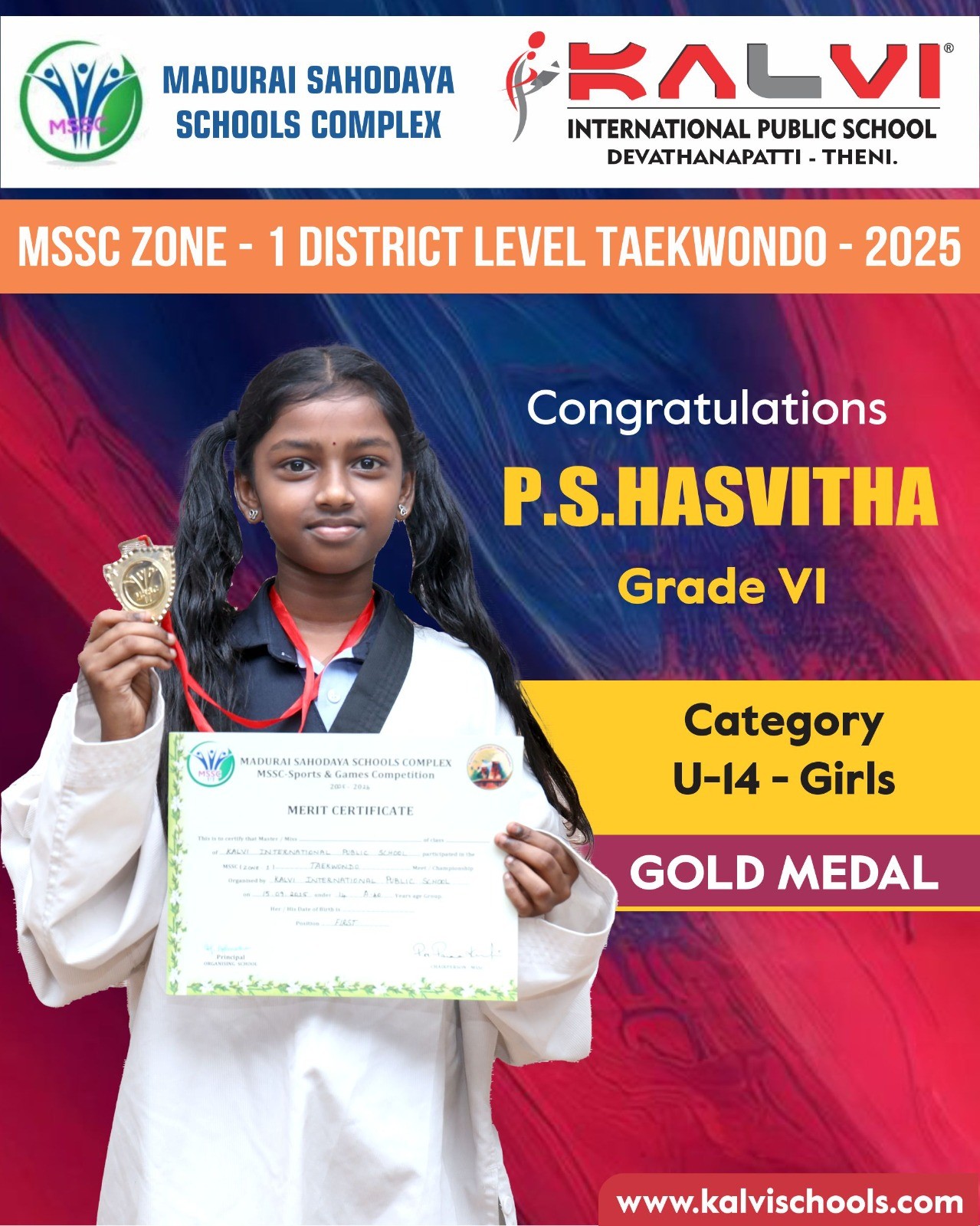 MSSC Zone – 1 District Level Taekwondo Championship 2025!