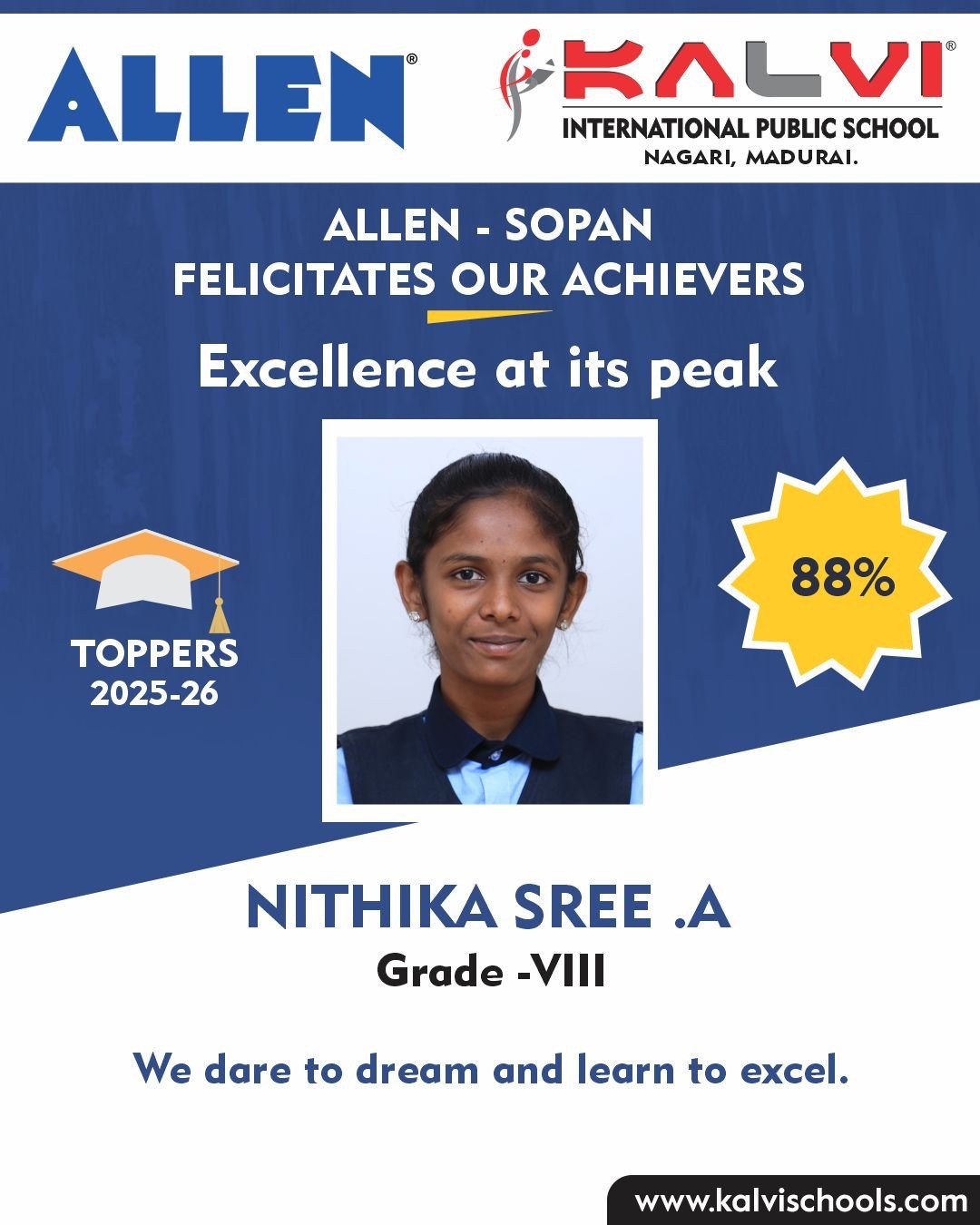 ALLEN SOPAN FELICIATES OUR ACHIEVERS - Excellence at its peak