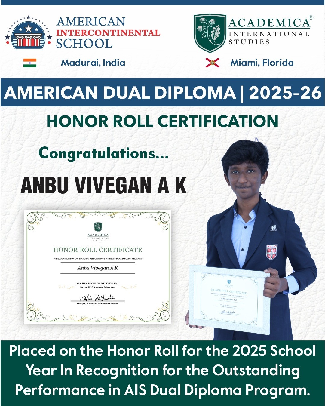American Dual Diploma | 2025-26 - Honor Roll Celebration