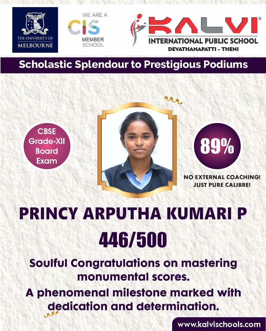 CBSE Grade XII Board Exam - Kalvi International Public School, Theni - 2026