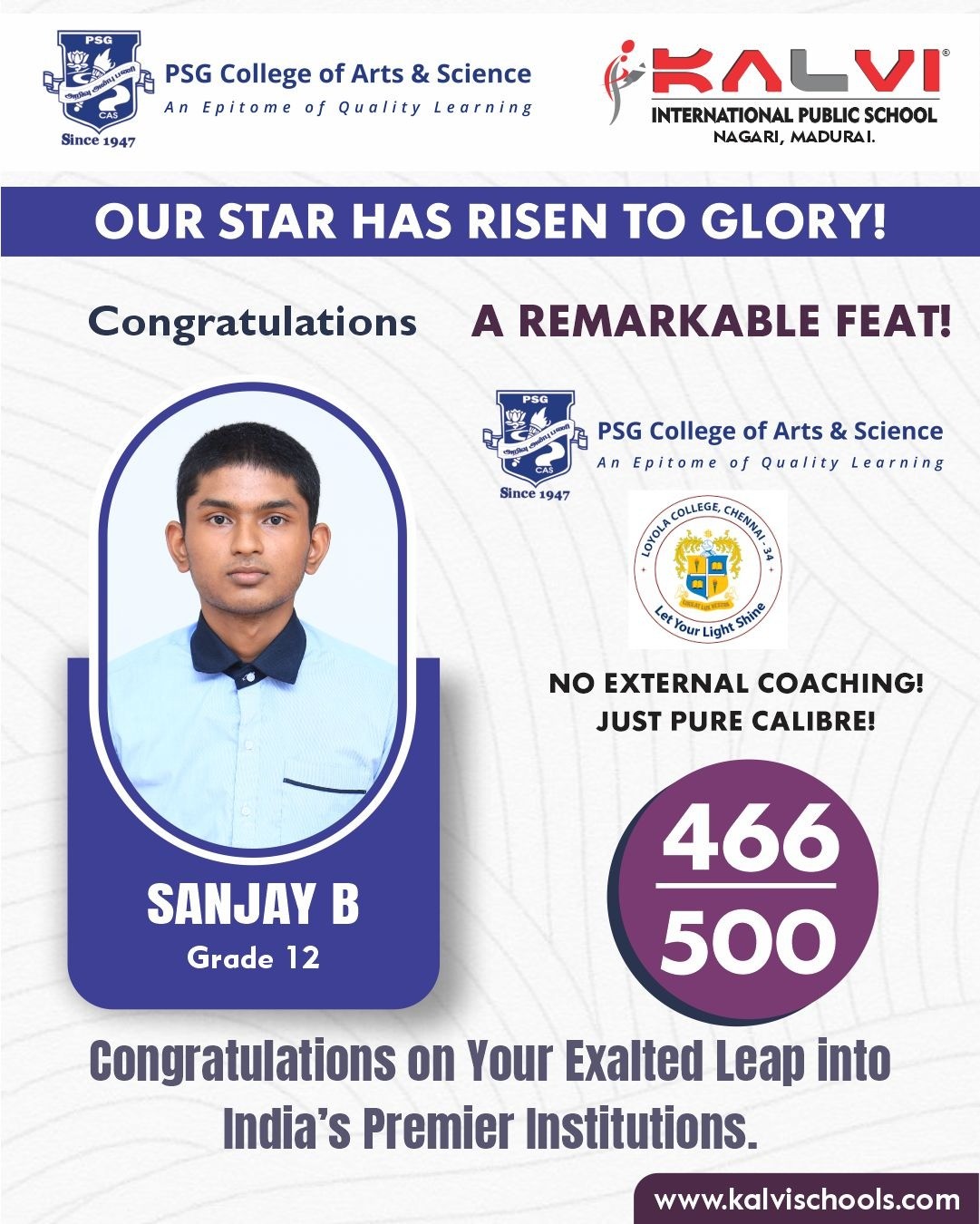 CBSE Grade XII Board Exam - Kalvi International Public School, Nagari - 2026