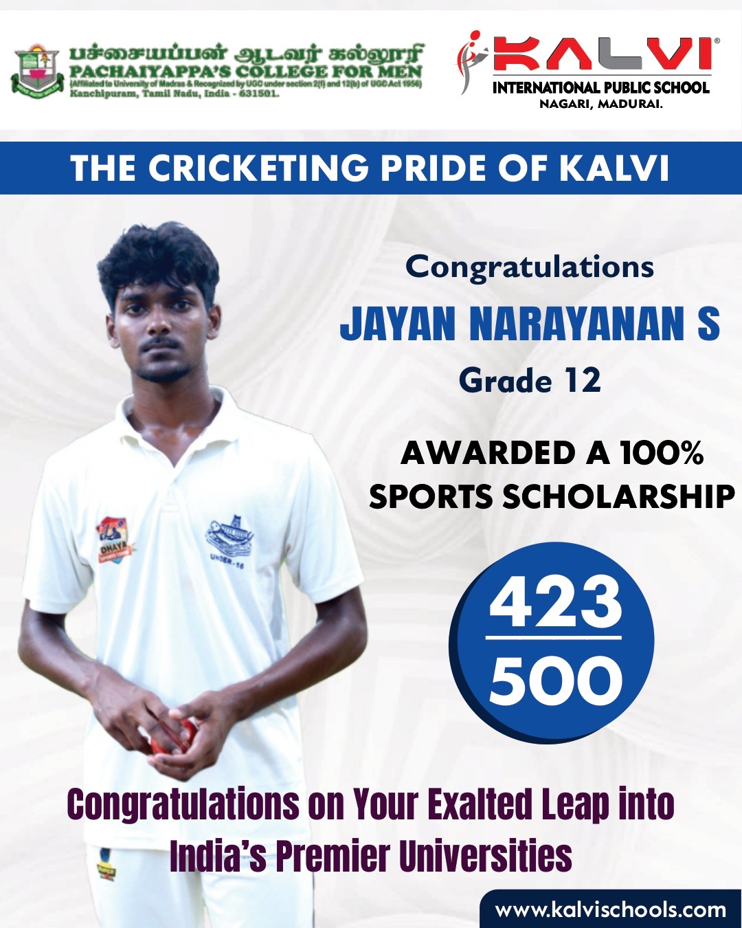 Congratulations on your Exalted leap into india's Premier Institution